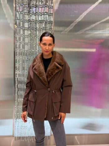 Coffe parka mink